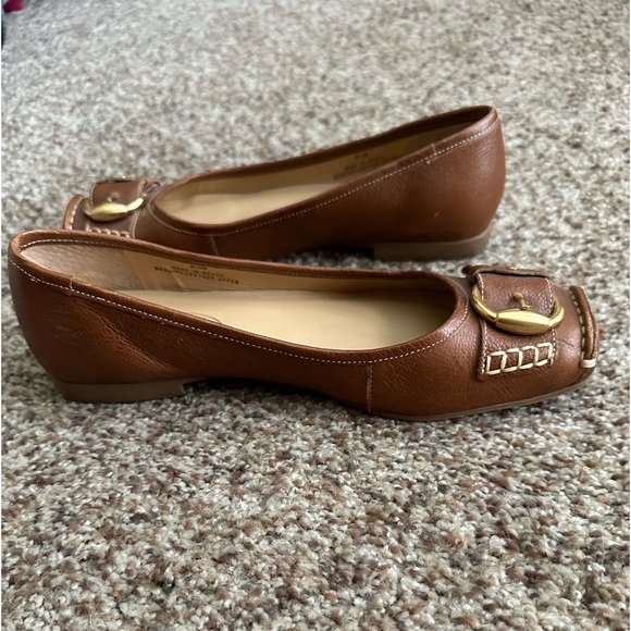 Talbots Brown Leather Buckle Ballet Loafers - Picture 4 of 5